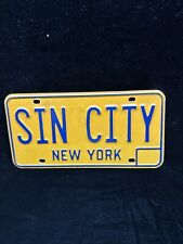 RARE Vintage Metal New York USA EXPIRED License Plate # SIN CITY picture
