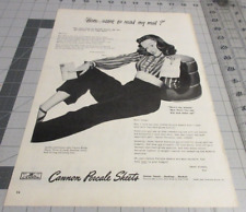 1946 Cannon percale sheets, Want to read my mail, Cute Women, Vintage Print Ad picture