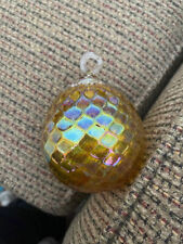 Glass Eye Studio Handblown November Citrine Diamond Facet Ornament picture