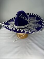 Salazar Yepez Sombrero Adult Hat Mariachi Velvet Purple Hand Made Mexico picture