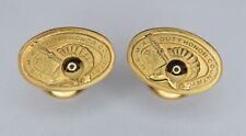 Very Fine WWII to 1960's USMA Military Academy West Point Cuff Link Set 10k Gold picture