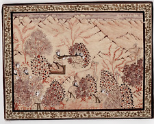 Antique Fine Persian Mughal Scene Islamic Gold & Gouache Painting c1900 picture