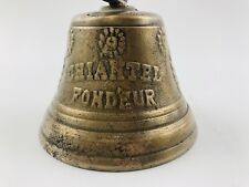 ANTIQUE 1878 Swiss Brass Large COW BELL Saignelegier Chiantel Fondeur Cross 3” picture