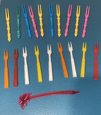 FUN Mid Century 20pc Colorful Hors d'oeuvre Forks or Cocktail Picks picture