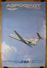 Soviet Russian Original Poster YAK-42 Aeroflot USSR Airlines aircraft airplane picture