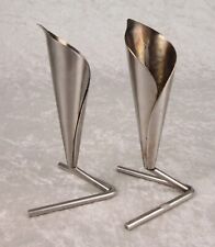 MCM Stainless Steel Calla Lily Flower Candle Holders Denmark Hans Jensen Style picture
