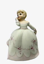 Vintage Ceramic Girl Figurine W/ Flower In Hair & In Ball gown picture