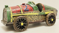 Vintage 1997 Younos Derby Race Car Decoration # 2 Green & Red 9” Decorative Car. picture