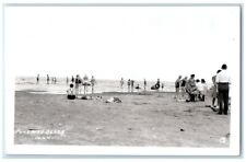 c1940's Ponemah Beach Swimming Scene Manitoba Canada RPPC Photo Postcard picture