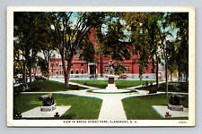 Broad Street Park Claremont NH New Hampshire Cannons Linen? Postcard picture
