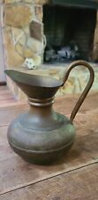 Vintage Solid Brass Pitcher Handle Patina Made In India 7