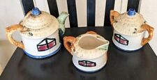Vintage Cottage Hut Ceramic Teapot sugar creamer Tea Set Made In Japan picture