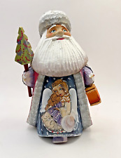 Hand Carved Wooden Russian Santa Claus Figurine Used picture