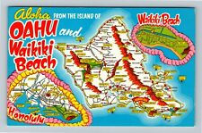 Hawaii HI-Hawaii, General Greeting, State Map, Local Sites, Vintage Postcard picture