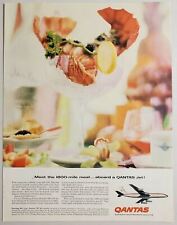 1959 Print Ad Qantas Luxury Air Lines from Australia Gourmet Flight Meal picture