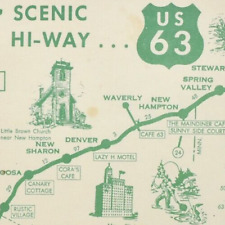 1950s Highway 63 Jonesboro Thayer Moberly Kirksville Lancaster Ottumwa Oskaloosa picture