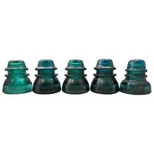 5 Aqua (Blue/Green)  Hemingray 42 40 Electrical Glass Insulator - Made in USA picture