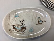 Vintage Mid Century Red Wing Pottery Bob White Quail Platter 13.5x9” USA (224) picture