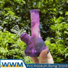 4.7 inch Starry Sky Bong Hookah Silicone Smoking Water Pipe Bong + 14mm Bowl picture