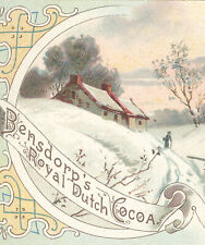 BENSDORP'S #9 CHOCOLATE DUTCH COCOA TRADE CARD, A WINTER VIEW IN HOLLAND  V282 picture