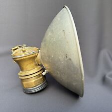 Vintage AUTO-LITE Brass Carbide Miners Lamp with Reflector USA UNTESTED picture