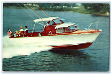 c1960's New Owens 29 Sea Skiff Sport Fisherman Posted Vintage Postcard picture