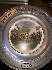 Vtg Four 1776 Great American Revolution Pewter Collector's Plates Canton Wilton picture