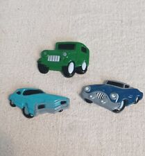 Lot Of 3 Plastic Vintage Classic Car Refrigerator Magnets picture