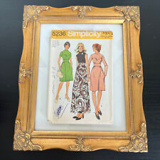 Vintage 1970s Simplicity 5236 MCM Mod Dress with Pockets Sewing Pattern 14 UNCUT picture
