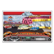 r-a-r-e INSTA-VIEW 'H0T R0D DRIVE IN'  5X3 FEET VINYL MURAL   GARAGE OR MAN CAVE picture