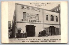 Postcard: Stable that J. Wilkes Booth hired horse night of Assassination picture