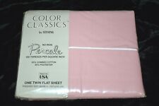 Vintage Color Classics by Stevens Percale Twin Flat Sheet Rose Color USA NEW picture