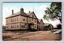 Lubec ME-Maine, High School And Columbian Hall, Antique, Vintage Postcard picture