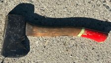 Stunning Vintage Genuine Plumb Official Boy Scout Hatchet Axe Red & Green Handle picture