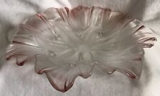 RARE Vintage Mikasa Pink Frosted Waltherglass Tulip Glass Tulip Plate 13 Inches picture