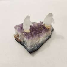 Amethyst Crystal Cluster with Two Penguins picture