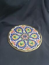 Spanish Talavera Pottery Display Plate Muli Color Mediterranean Art Decor 9