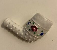 UNIQUE VICTORIAN BISQUE HAND DECORATED FRENCH EUROPEAN SMOKING PIPE BOWL UNUSED picture