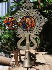 Vintage Ethiopian Orthodox Icon Cross Handmade Processional  Ethiopia Christian picture