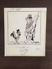 Rare, Original Cartoon Drawing by John Stees (1910-1982) -Confederate Soldier picture