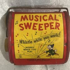 Fisher Price Toys Disney Snow White Dopey Musical Sweeper Works No Handle Vtg picture