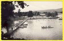 cpsm RARE 90 - LOW EYELET HOTEL BEACH PIER animated boat swimmers picture