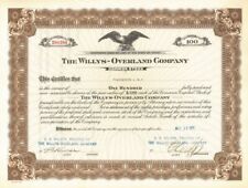 Willys-Overland Co. - Automotive Stock Certificate (Uncanceled) - Great History picture