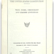 1949 Senate Government Publications Booklet Chronology Index Quotes Constitution picture