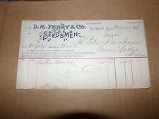 1888 DM Ferry & Co Seedsmen Detroit Michigan Letterhead    picture