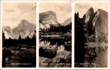 1930s 3 Mountain Views in Yosemite Park California Vintage Real Photo Postcard picture