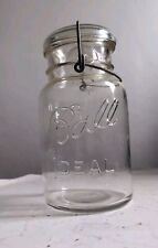 Antique Vintage 1922-1933 Clear Ball Mason Jar with Glass Lid picture
