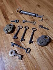 junk drawer lot vintage antique skeleton keys locks brass scales Collection picture