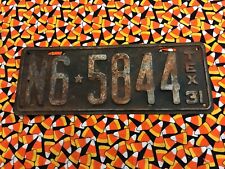 1931  TEXAS PASSENGER   LICENSE PLATE  N65844 picture