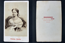 Neurdein, Paris, Princess Marie-Clotilde of Savoy Vintage cdv albumen print picture